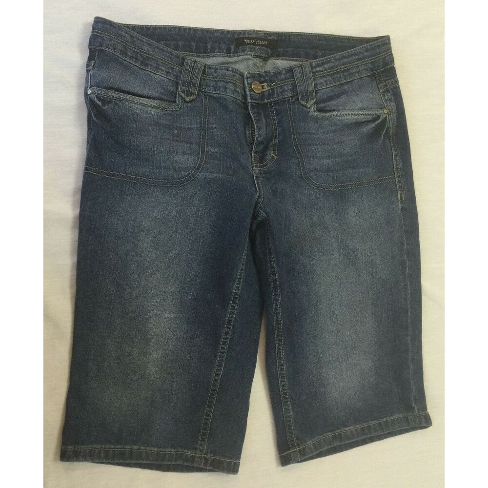 WHITE HOUSE BLACK MARKET GLAMOROUS WOMENS JEANS CAPRIS WAIST 33 IN.